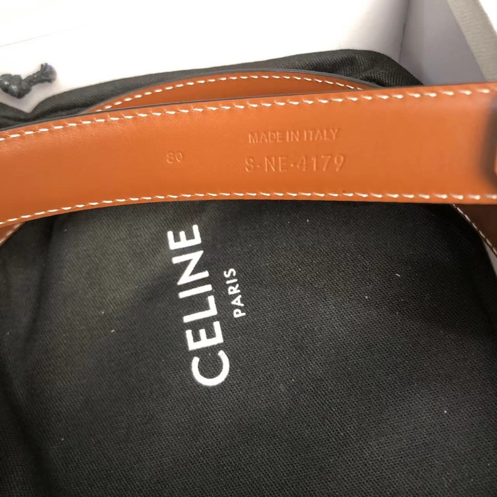 💖✨Celine Belt・Brown Leather・Gold Buckle・80cm・Box + Dust Bag - Picture 7 of 8